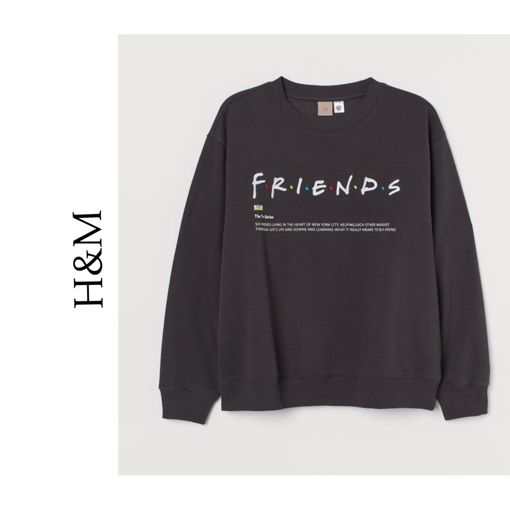 H&M Dark Blue “Friends” Crewneck Graphic Sweatshirt